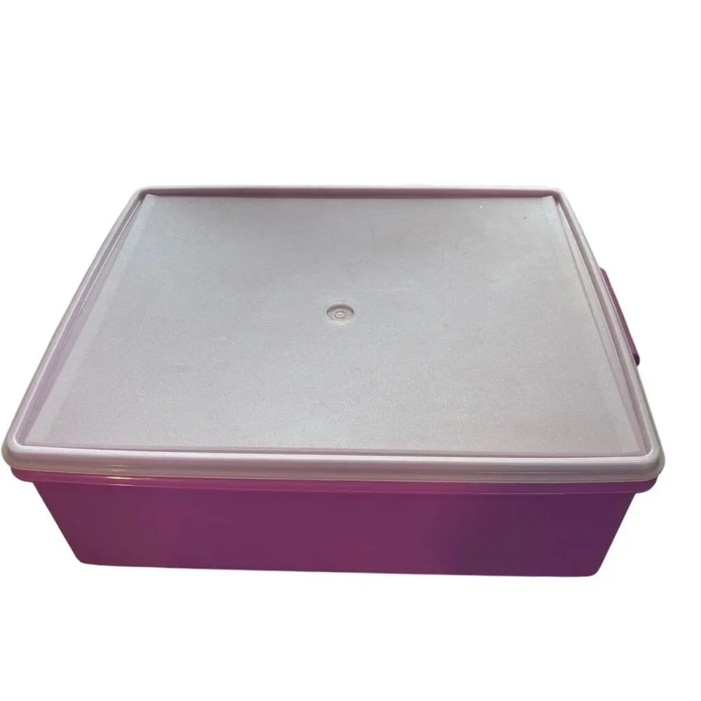 Tupperware Large 17” x 14” x 6” Purple Container With Lid